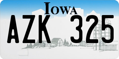IA license plate AZK325