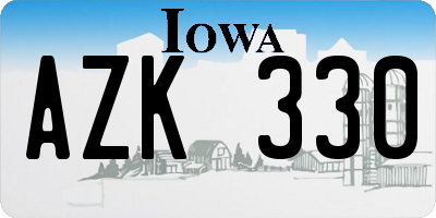 IA license plate AZK330