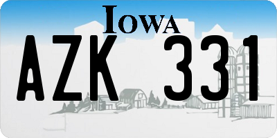 IA license plate AZK331