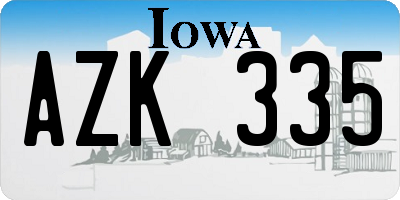 IA license plate AZK335