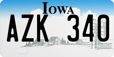 IA license plate AZK340