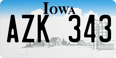 IA license plate AZK343