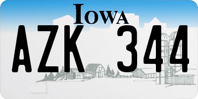 IA license plate AZK344