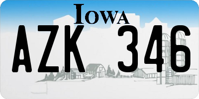 IA license plate AZK346