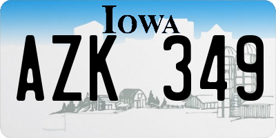 IA license plate AZK349
