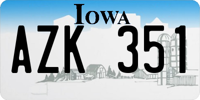 IA license plate AZK351