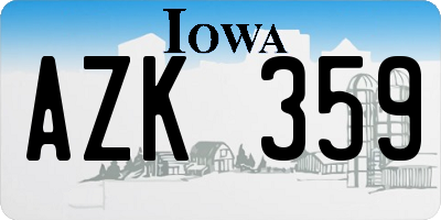 IA license plate AZK359