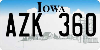 IA license plate AZK360