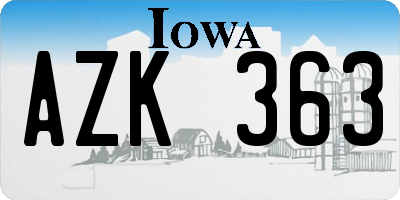 IA license plate AZK363