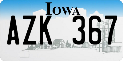 IA license plate AZK367