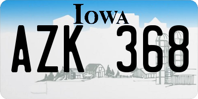 IA license plate AZK368