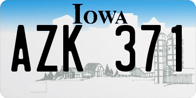 IA license plate AZK371