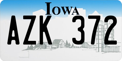 IA license plate AZK372