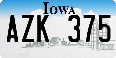 IA license plate AZK375