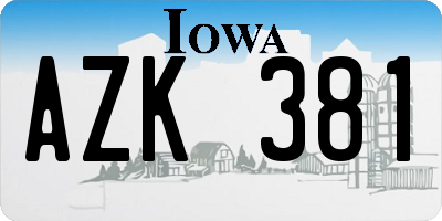 IA license plate AZK381
