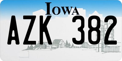 IA license plate AZK382