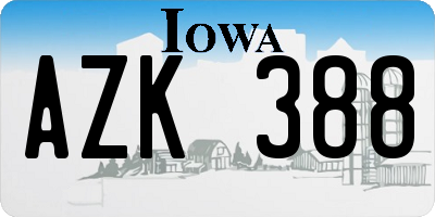 IA license plate AZK388