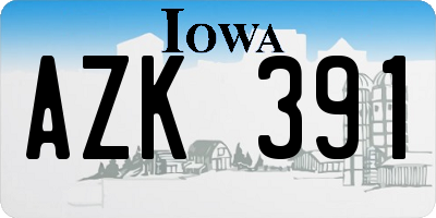IA license plate AZK391