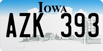 IA license plate AZK393