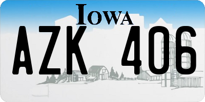 IA license plate AZK406