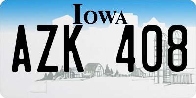 IA license plate AZK408