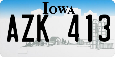IA license plate AZK413