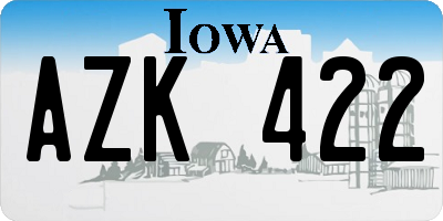 IA license plate AZK422