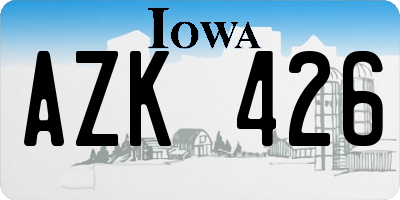 IA license plate AZK426