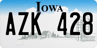 IA license plate AZK428