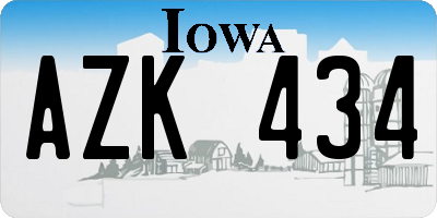 IA license plate AZK434
