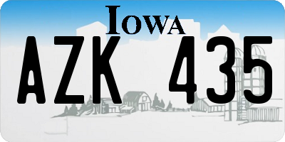 IA license plate AZK435
