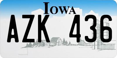 IA license plate AZK436