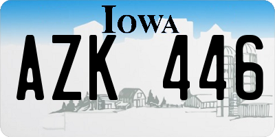 IA license plate AZK446
