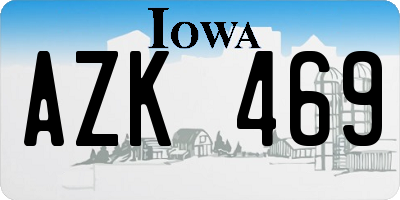 IA license plate AZK469
