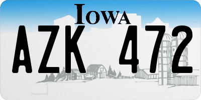 IA license plate AZK472
