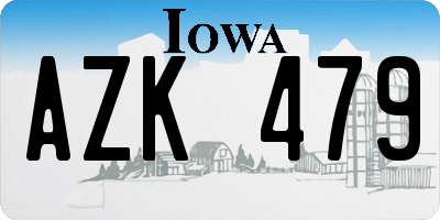 IA license plate AZK479