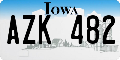 IA license plate AZK482
