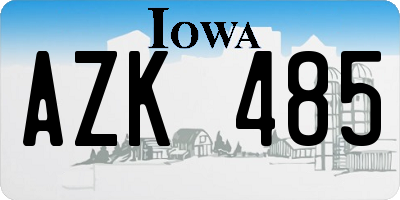 IA license plate AZK485
