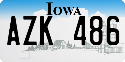 IA license plate AZK486