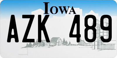 IA license plate AZK489