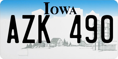 IA license plate AZK490