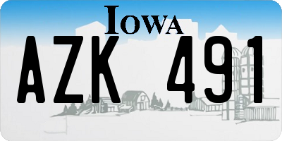 IA license plate AZK491