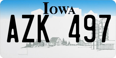 IA license plate AZK497