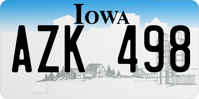 IA license plate AZK498