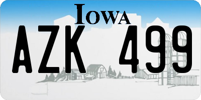 IA license plate AZK499