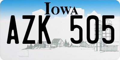 IA license plate AZK505