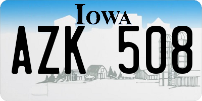 IA license plate AZK508