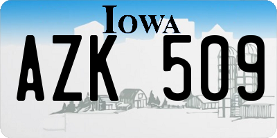 IA license plate AZK509
