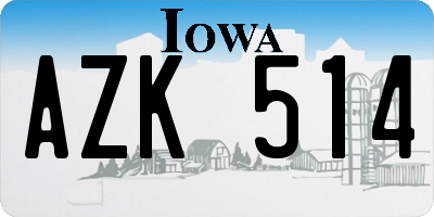 IA license plate AZK514