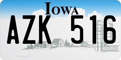 IA license plate AZK516